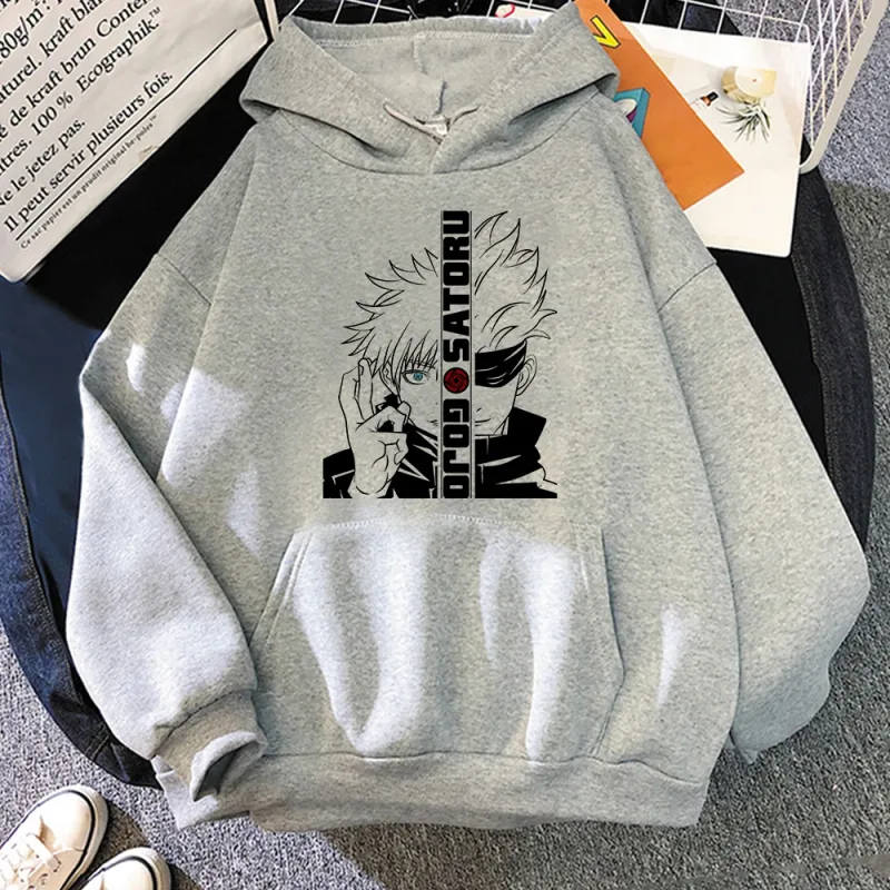 Anime Jujutsu Kaisen Manga Gojo Satoru Graphic Hoodies Vintage Oversized Hooded Long Sleeves Cotton Hoodie Men Women Clothes