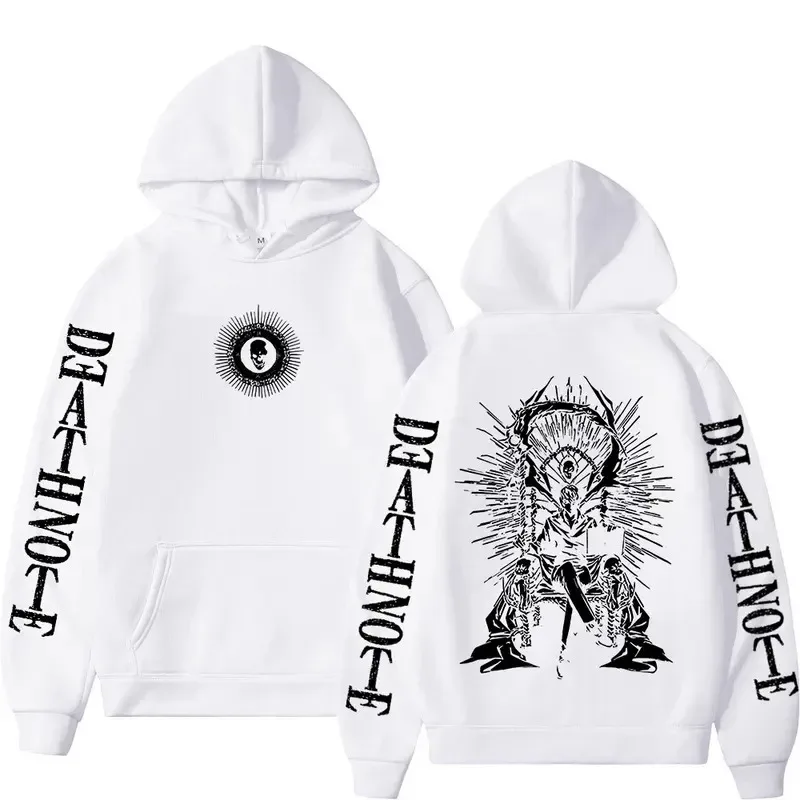 Y2K Anime Death Note Hoodies Yagami Light L·Lawliet Gothic Sweatshirt Men Women Clothing Fashion Long Sleeve Pullovers Streetwea