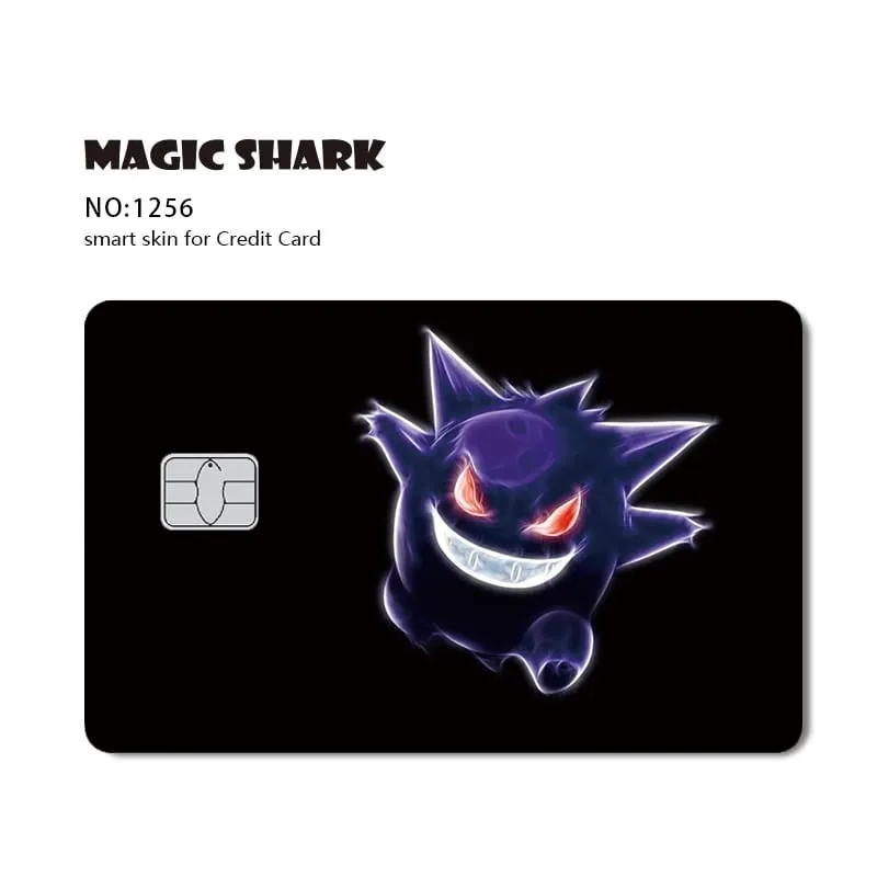 Maigc Shark Cute Pokémons Mewtwo Eevee Pikachu Gengar Adesivo Capa de filme para cartão de crédito de débito sem desbotamento