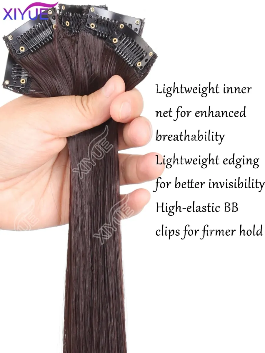24 inch synthetic hair extension Wig patch invisible seamless for women 5-piece set straight to increase hair volume