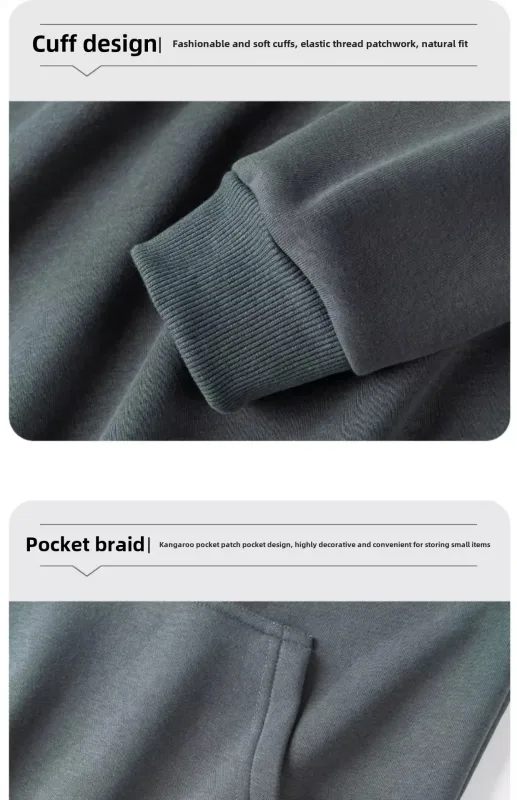 Customized Your Brand Logo DIY Design 600GSM Mens Hoodies High-quality Women Sweatshirt Solid Color Cotton Loose Streetwear