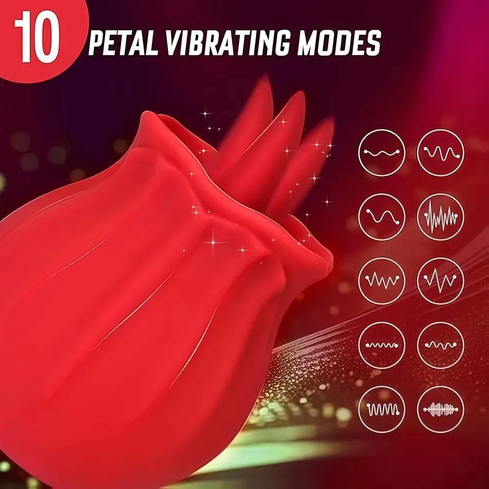 Roseformad vibrator Kroppssäker sexleksak i silikon för kvinnor Vattentät Uppladdningsbar Multi-Speed ​​Vibrationer Diskret vuxenpresent