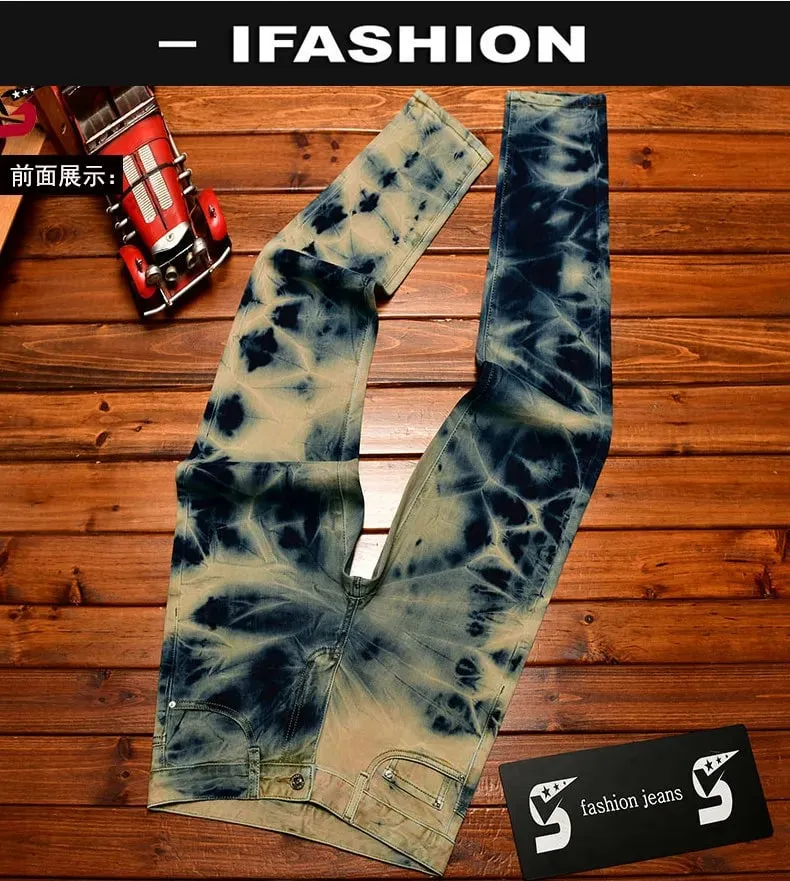 New Retro Jeans Men's Straight Leg Pants Ripped Jeans Fashionable Casual Pants Trousers Pants Street Wear Clothing