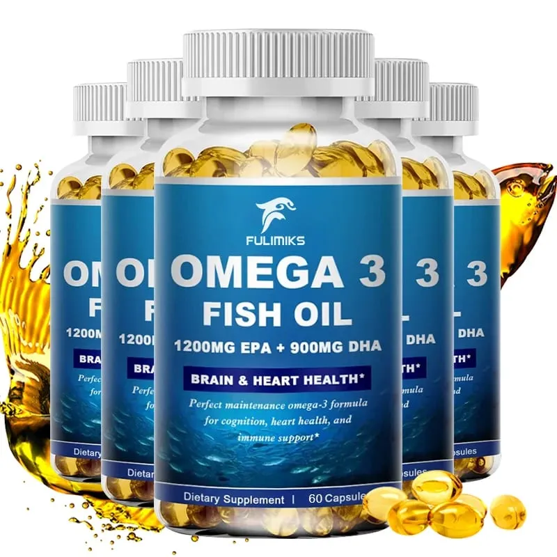 Fulimiks 야생 포획 오메가 3 피쉬 오일 – 120/60 소프트 젤 –3600mg 고 EPA 1300mg DHA 900mg 비 GMO 글루텐 프리 다이어트 보조제