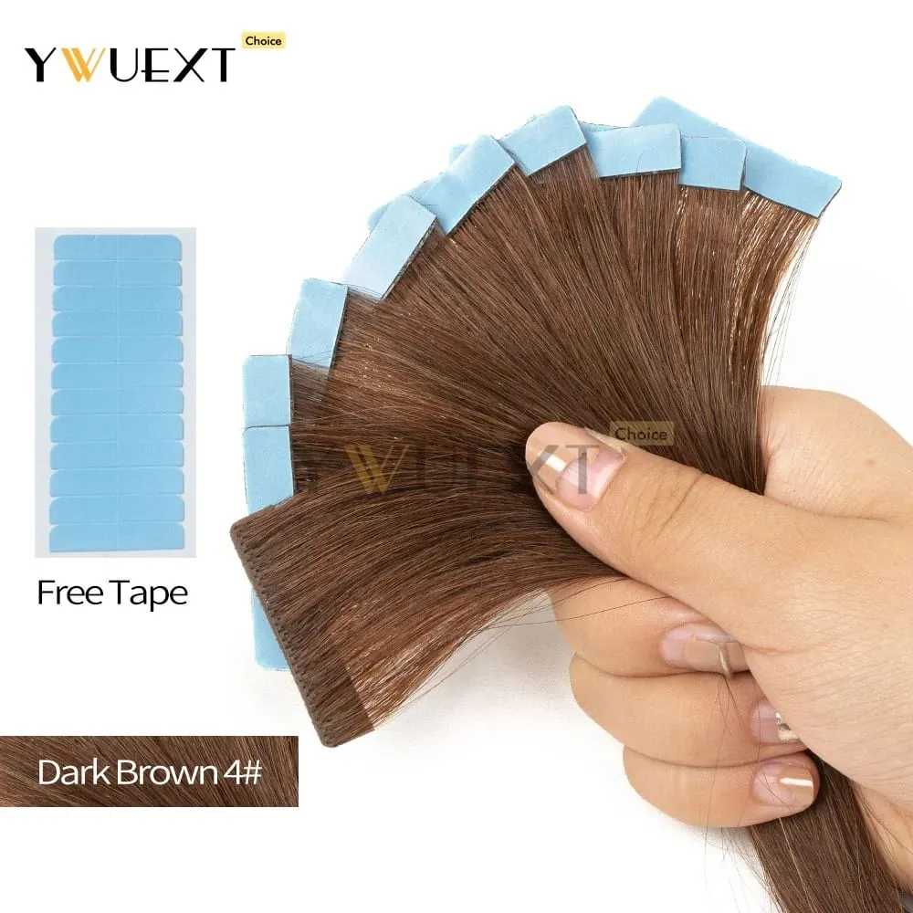 Invisible Tape in Human Hair Extensions PU Skin Weft Hair 12-20 inches Natural Straight Seamless Tape Human Hair 10pcs/pack