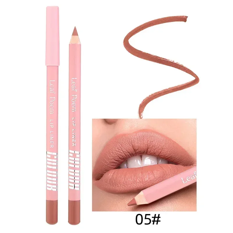 Delineador de labios mate resistente al agua de 12 colores, delineador de labios duradero a prueba de manchas, fórmula sin transferencia, maquillaje de lápiz labial de contorno preciso
