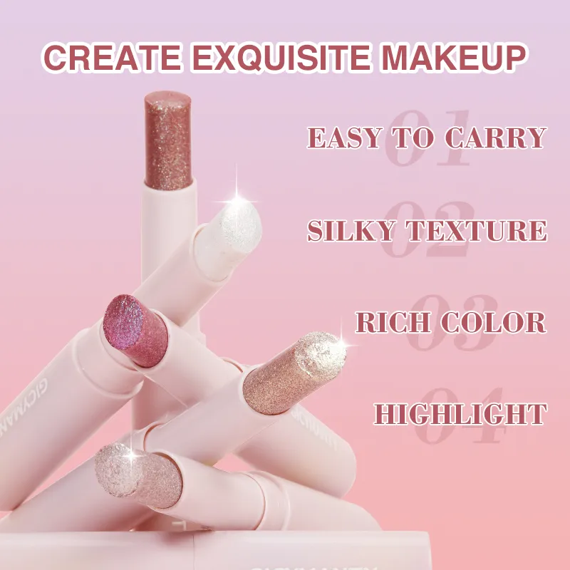Shimmer Eyeshadow Stick Quick-Dry Film Locking Light Non-Fading Sparkle Eye Shadow Face Body Lip Highlighter