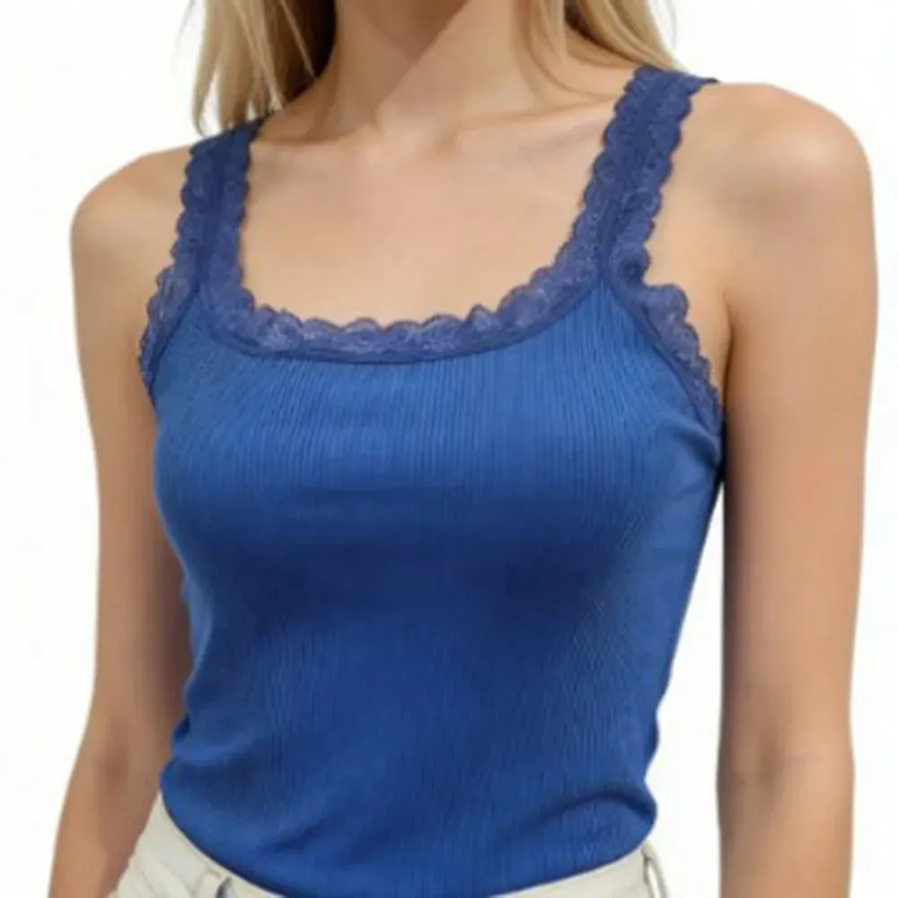 Casual U Neck Summer Tank Tops Slim Underwear Fitted Tops Camisoles Sleeveless Lace Top for Women
