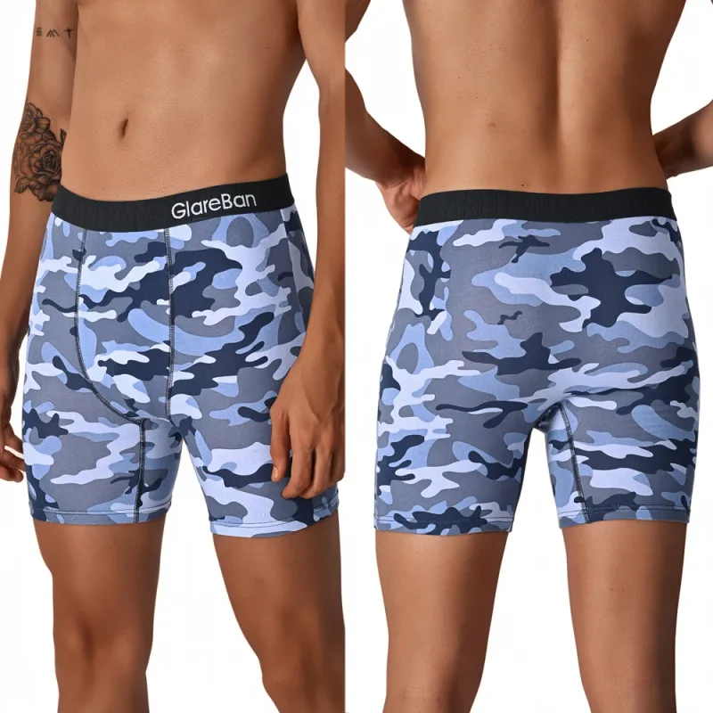 5pcs Set Mid-Long camo Cotton Brand Boxer Shorts for Men Underwear Breathable Male Underpants Briefs Boxershorts Slips Panties