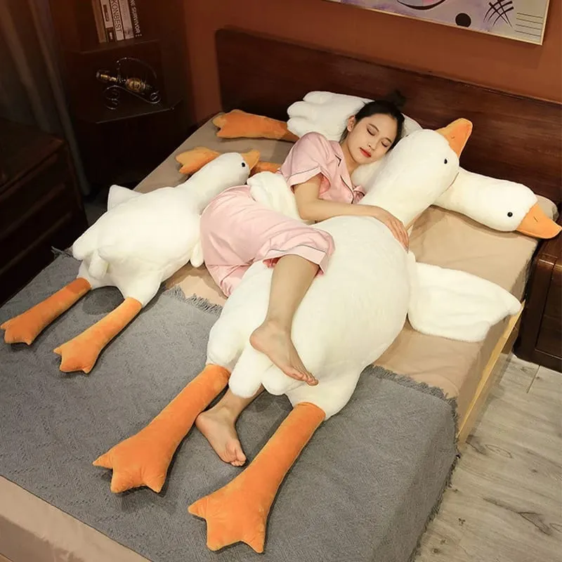 90/130/160/190cm plush baby goose stuffed animal throw pillow for large sofa for bedtime companionship plush pillow as a gift