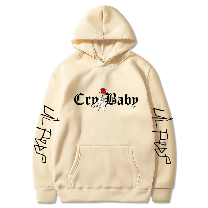 Men's Lil Peep Hoodie – Emo Rap Fan Pullover with "Lil Peep" Sleeve Text – Cozy Unisex Streetwear for Concerts casual Wear