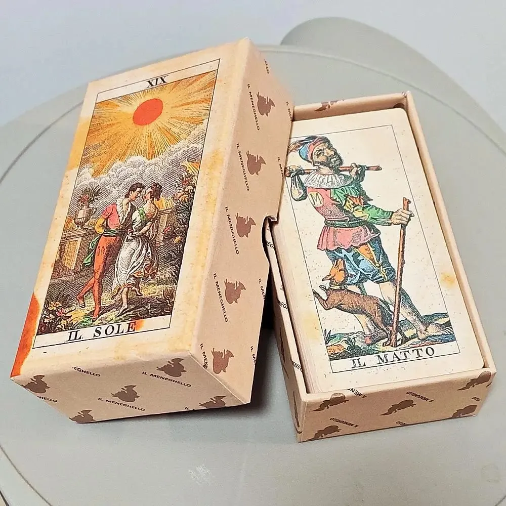 12*6cm Tarot Soprafino 1830 Vintage Italian Tarot Deck in Rigid Box Historical Reproduction 78 Pcs Double-embossed Cards