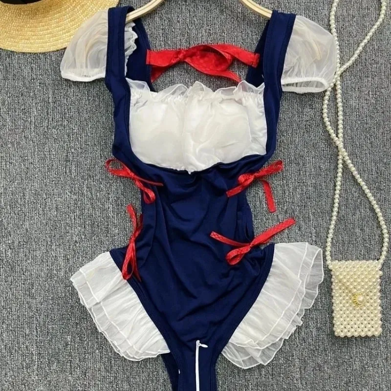 Sevimli Gri Tavşan kulaklık Üst Seksi Backless Slim Fit Bodysuit Zip Kolsuz Kadın Seksi Erotik Iç Çamaşırı Tavşan Cosplay Tulum