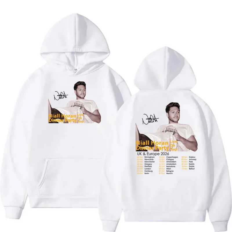 Niall Horan Dinner Party Live on Tour 2026 Print Hoodie Men's Clothing Fashion Oversized Sweatshirt Vintage Long Sleeve Hoodies