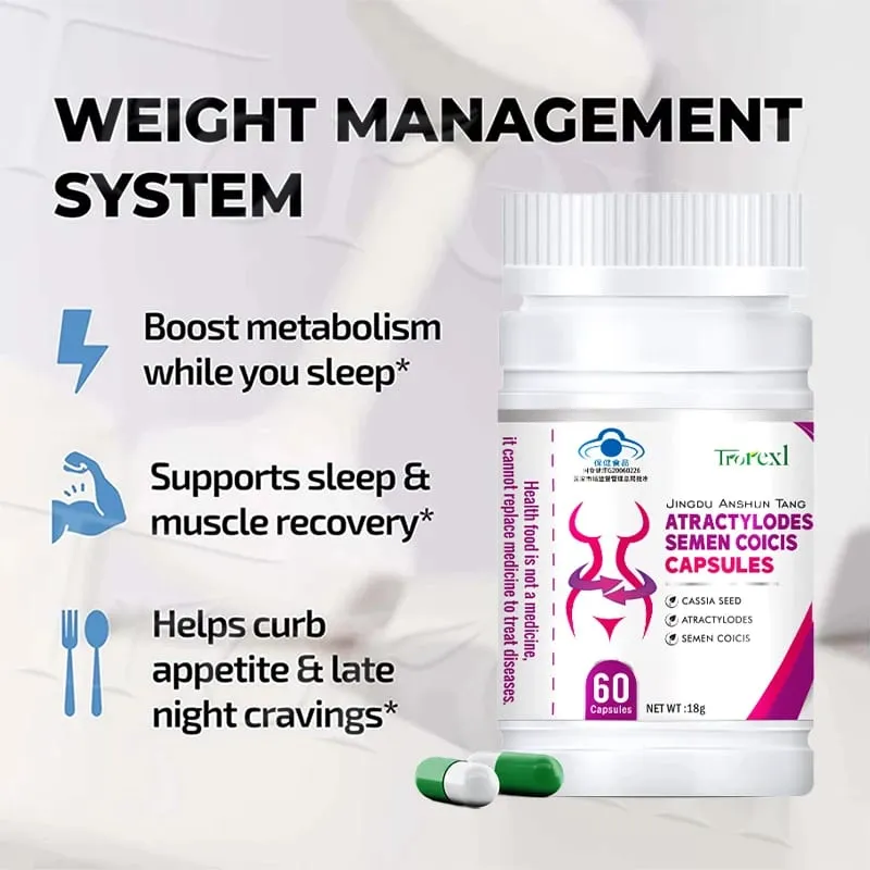 Trorexl Herbal Cassia Seeds & Coix Seeds Capsules for Women- Appetite Regulator Cellulite ​Caffeine-Free