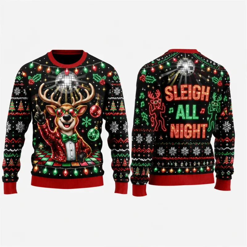 Gingerbread Man Ugly Christmas Sweatshirt 3D Graphic Crewneck Unisex Funny Candy Cane Xmas Party Holiday Pullover Gift Male Top