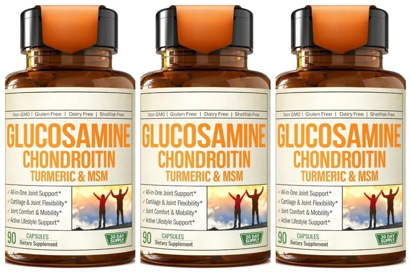 Glucosamine Chondroitin MSM Supplement Capsules with Turmeric Daily Joint Care Support Formula 90 Pieces