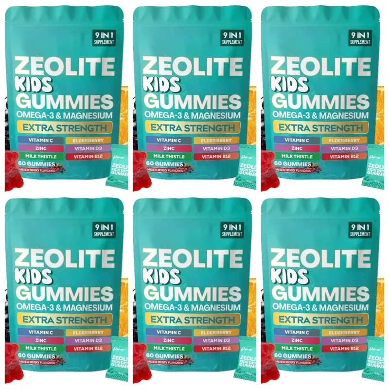 Kids Multivitamin Gummies with Omega 3 Magnesium Zinc Vitamin C D3 B12 Mixed Berry Flavor Daily Wellness Supplement 60 Gummies