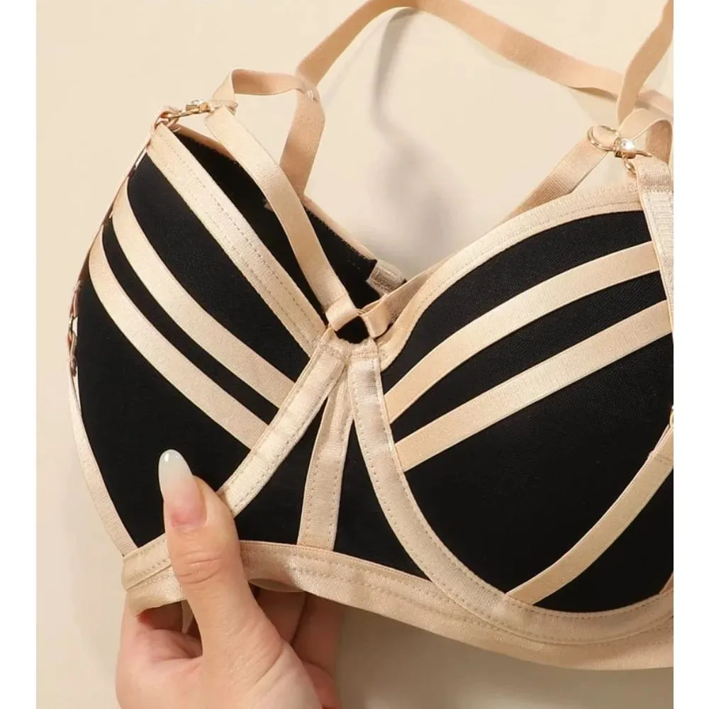 Women Sexy Round Manga Breast Bra Thick Cup Push Up Gather Bra Side Support Anti Sagging Plus Size Lingerie Underwear