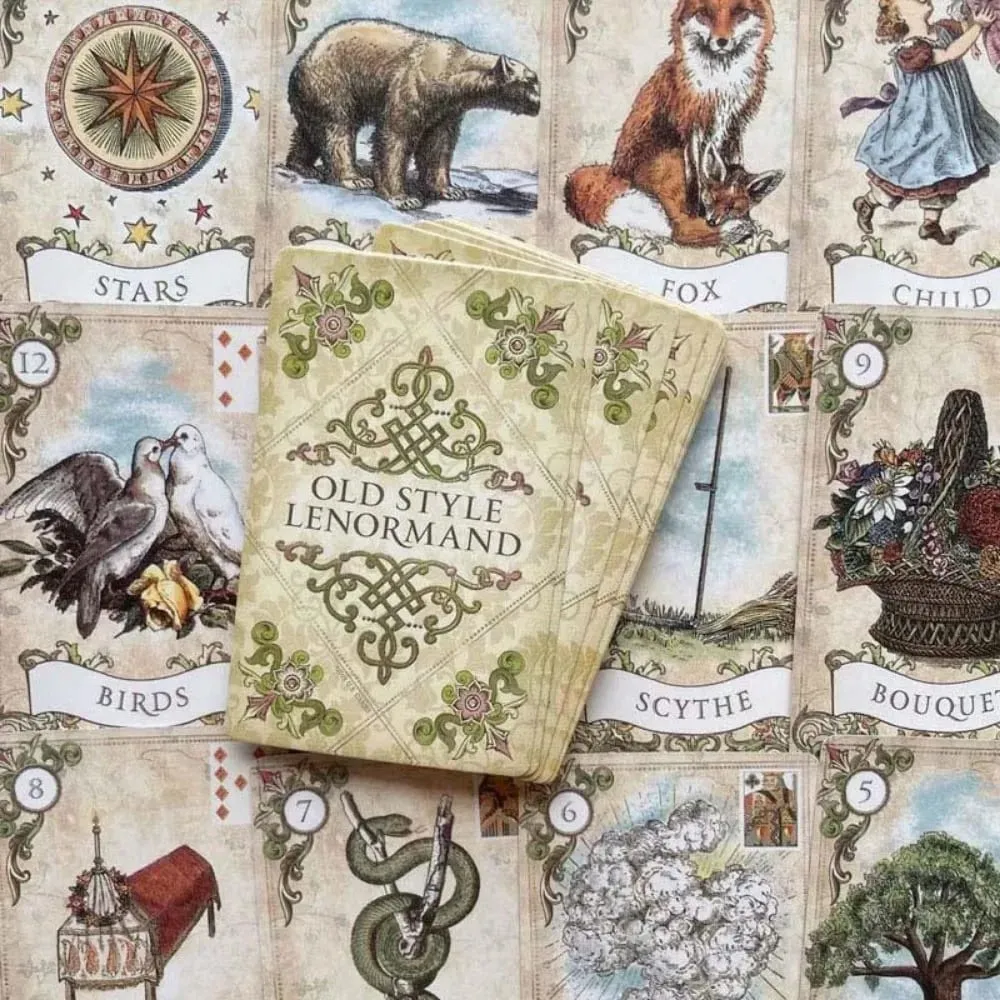 38 Sayfa İngilizce Versiyonu Eski Stil Lenormand Falcılık Kartları 9*6 cm