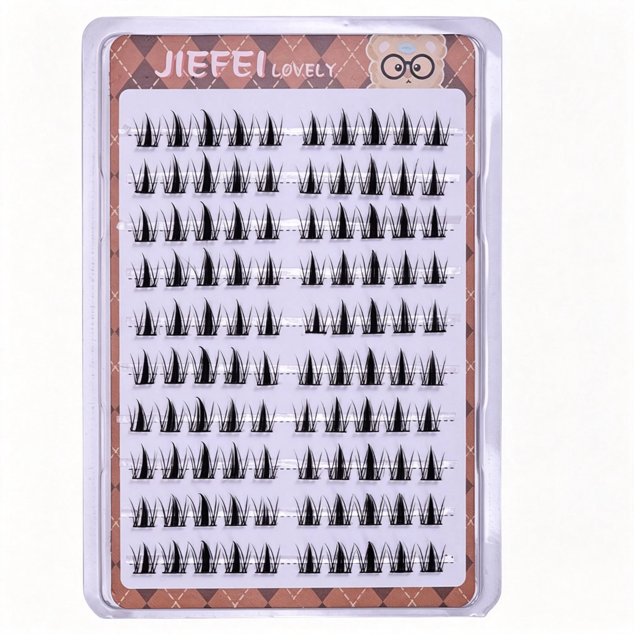 10 Rows Self‑Adhesive Cluster Lashes Glue‑Free Sectioned Individual False Eyelashes Reusable DIY Eye Makeup Extensions