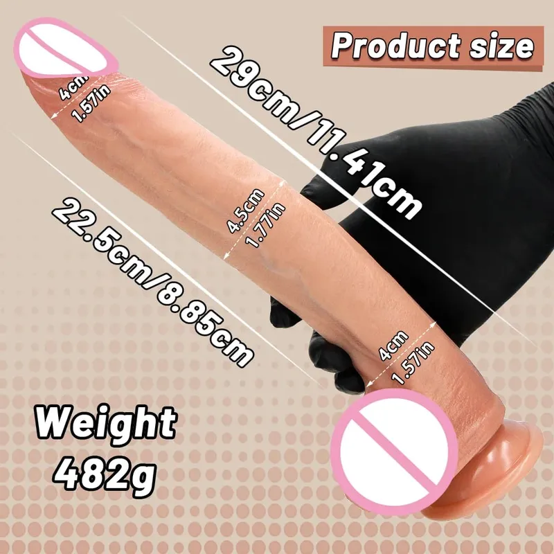 Realistic Skin/Black Dildo Silicone Long Penis Huge Dildos with Suction Cup Dick for Women Masturbation Anal Sex Toys for Adults