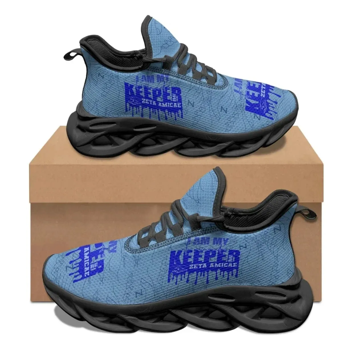 Zeta Amicae New Trend 3D Print Casual Mesh Sneakers for Women Lightweight Lace up Shoes Friends of Zeta Platform Shoes Female