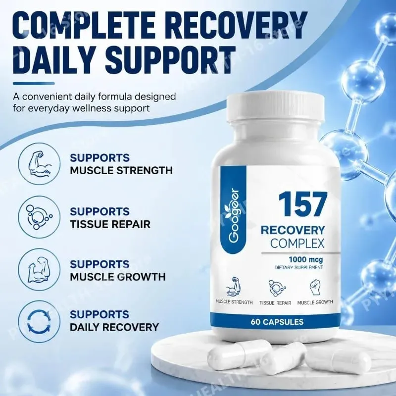 157 Recovery Complex Capsules with L-Valine and L-Glutamine for Recovery Support Muscle Growth Amino Blend 1000 Mcg 60 Capsules