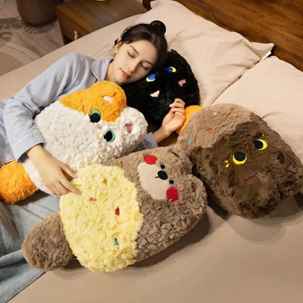 Kawaii Animal Plush Pillow Blanket 2 In 1 Soft Fluffy Animal Stuffed Doll Cushion Nap Pillow Blanket Home Sofa Bed Decor Gift