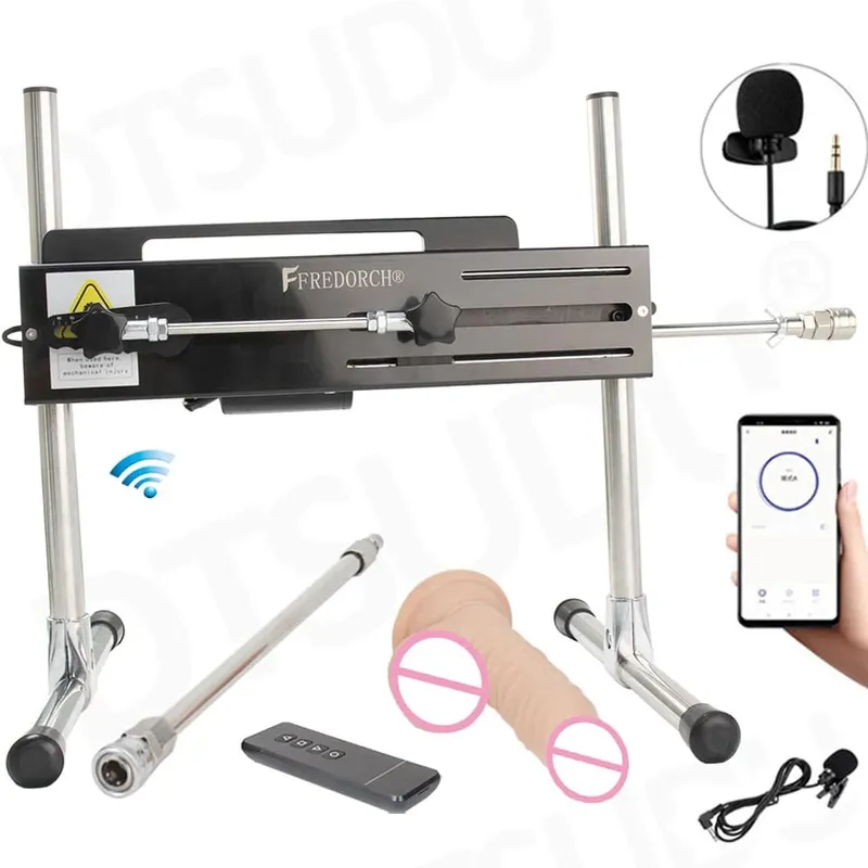 Dildo-Automatic Woman Sex Machine with Dildo Accessories Quick Air Masturbation Machine 120 Watt Power Telescopic Sex Toys