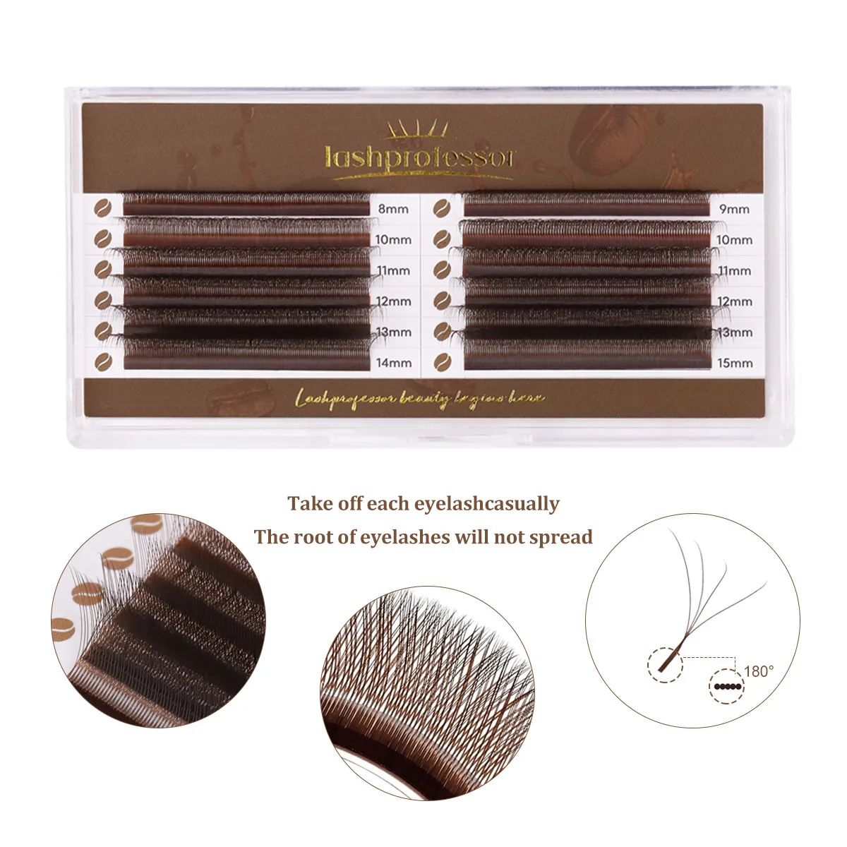NEW Brown W Shaped Lashes 3D Fairy Clover Lashes Premade Bloom Fans 3D 5D Eyelash Extension Dark Brown 4DW Lashes