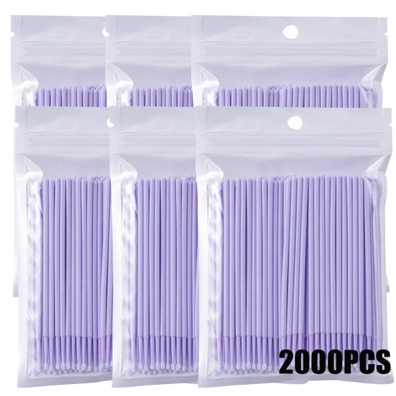 300/2000pcs MicroBrush Eyelash Cleaning Brush Lash Extension Individua Tools For Eyelashes Removing Swab Micro Makeup Brushes