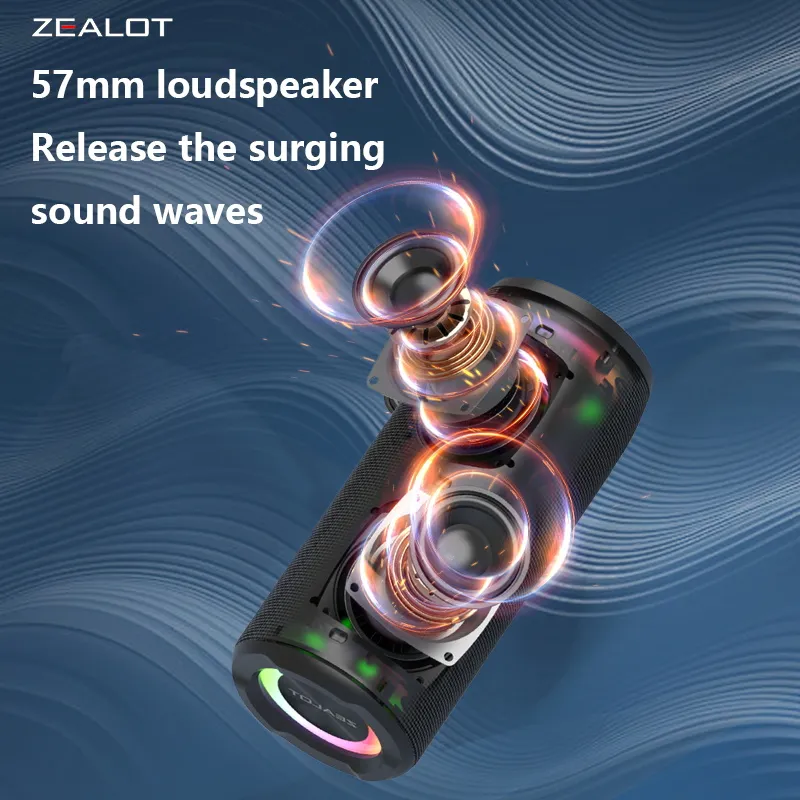 S51 Pro 40W haut-parleurs sans fil haut-parleur de caisson de basses Portable extérieur batterie 5200mAh 24 heures de lecture stéréo forte.