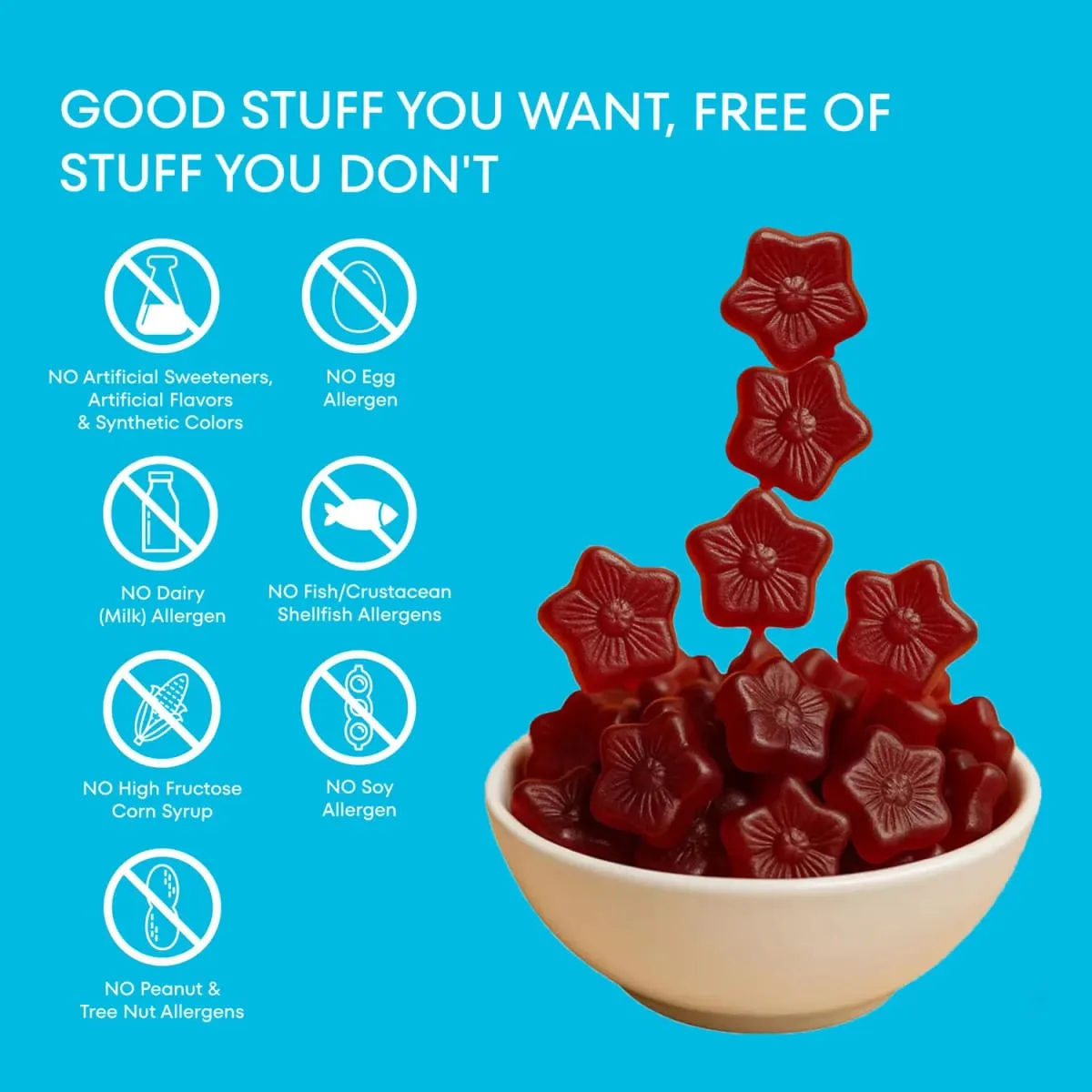 Mood Snacks - Kids Saffron Gummies Natural Berries Supplements Nag-aalok ng Mood Support at Nakakapagpakalma ng Temper Tantrums Sugar Free Gummies