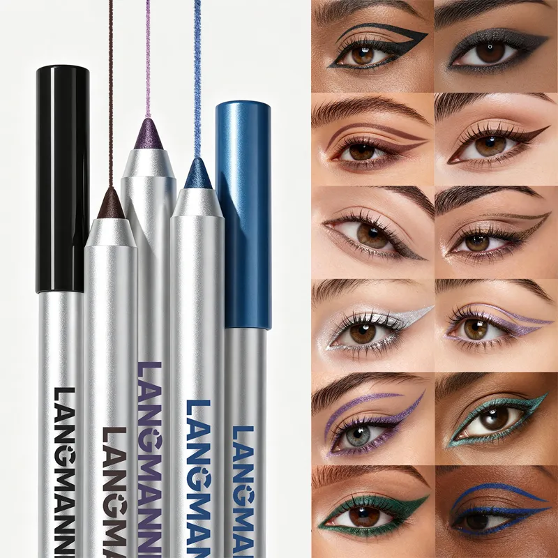 Waterproof and Sweat Proof Pearlescent Shining Eyeliner Gel Pencil Long Lasting Smooth Easy To Colors Women Eye Makeup