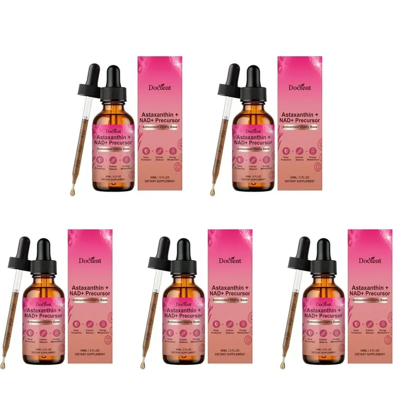 Docteat Astaxanthin+ NAD+ Precursor Liquid Supports Cellular Nutrition and Energy Metabolism Antioxidant Vitality Base 60 Ml