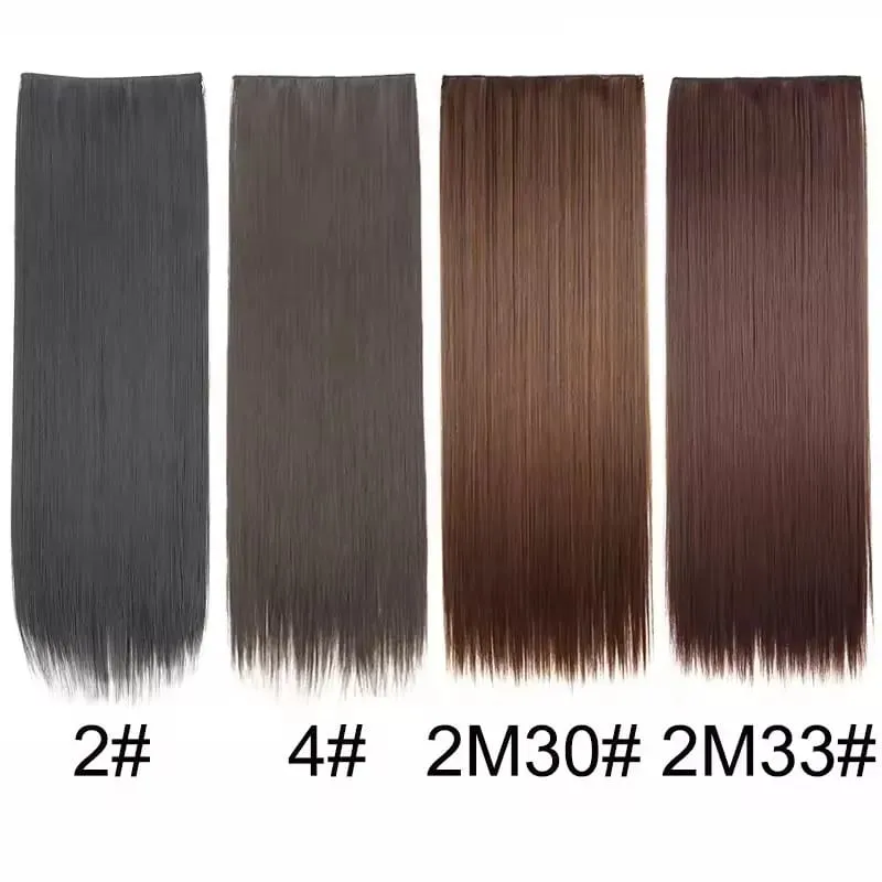 32 Zoll synthetische Haarverlängerung ohne Clips, unsichtbarer Draht, künstlich, natürlich, falsch, lang, glatt, blond, für Frauen