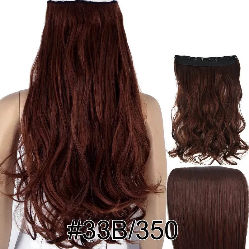 Synthetic Fiber Heat Resistant Wavy 5 Clips on Clip in hair Extensions 5002