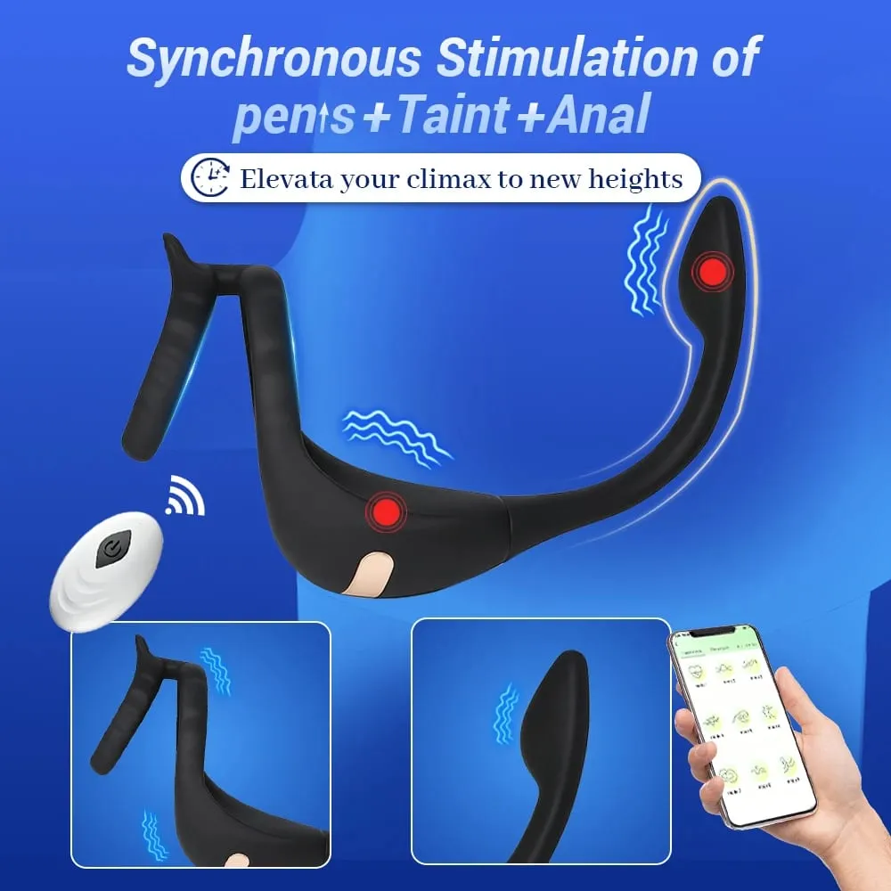 APP Penis Cock Ring Male Wireless Remote Control Male Ejaculation Delay Stimulator Anal Butt Plug Adult Sex Toy para sa Mga Mag-asawa