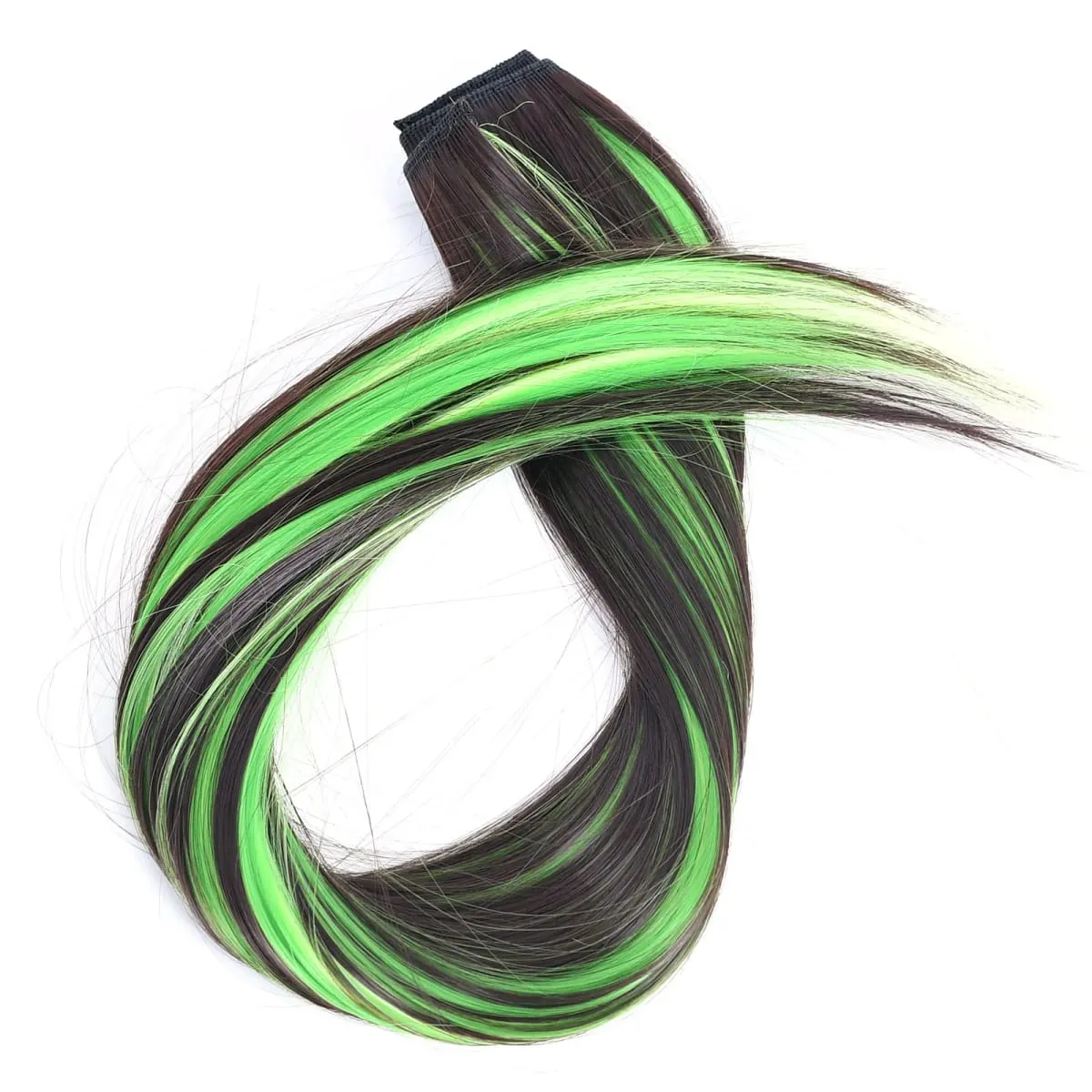 Jeedou Clip-in Hair Extension 5Clips One Piece Straight Synthetic Hairpiece Blue Brown Green Red Highlighted Piano Color