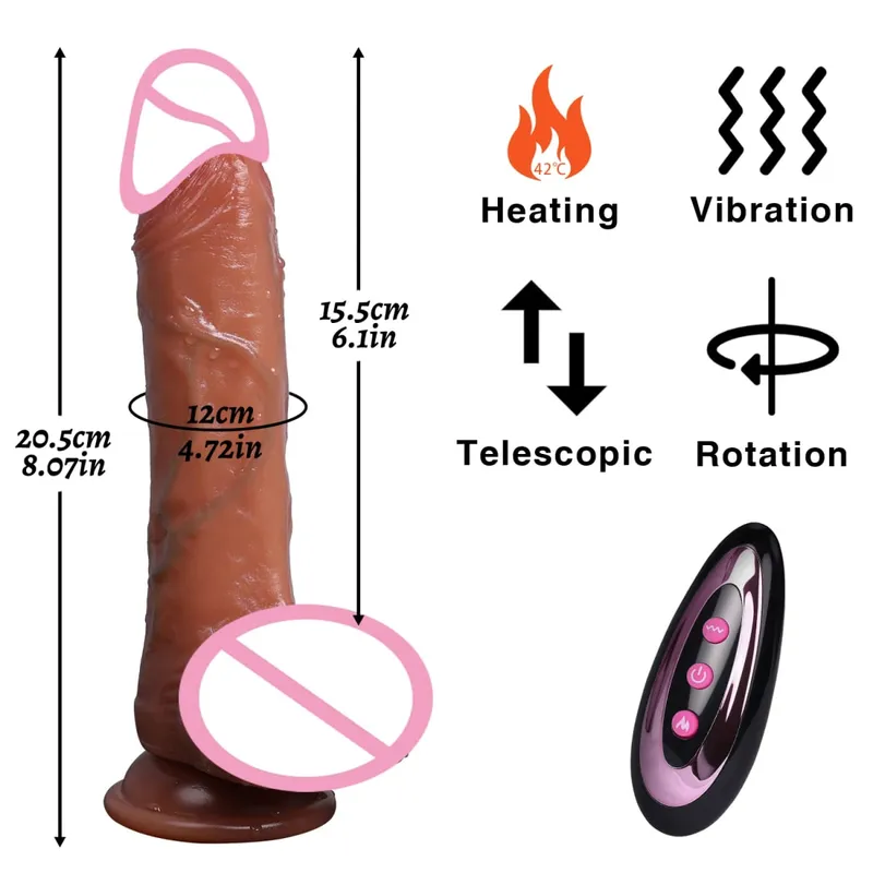 Long Dildo Vibrators for Women Heating Telescopic Machine Sex Toys Super Big Dick Large Realistic Penis Huge Dildos Vibrator