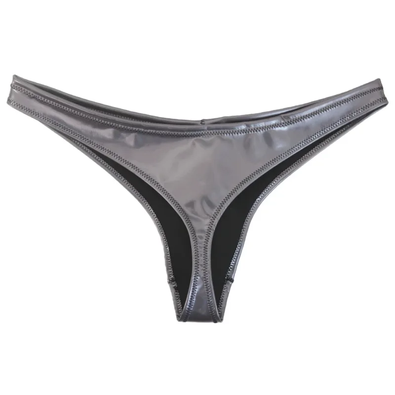 Gợi Cảm Nam Plus Kích Thước Cao Su PVC Sáng Bóng Nóng Ngắn Lồi U Túi Chữ G Quần Lót Thời Trang Quần Lót PU Giai Đoạn quần Đùi