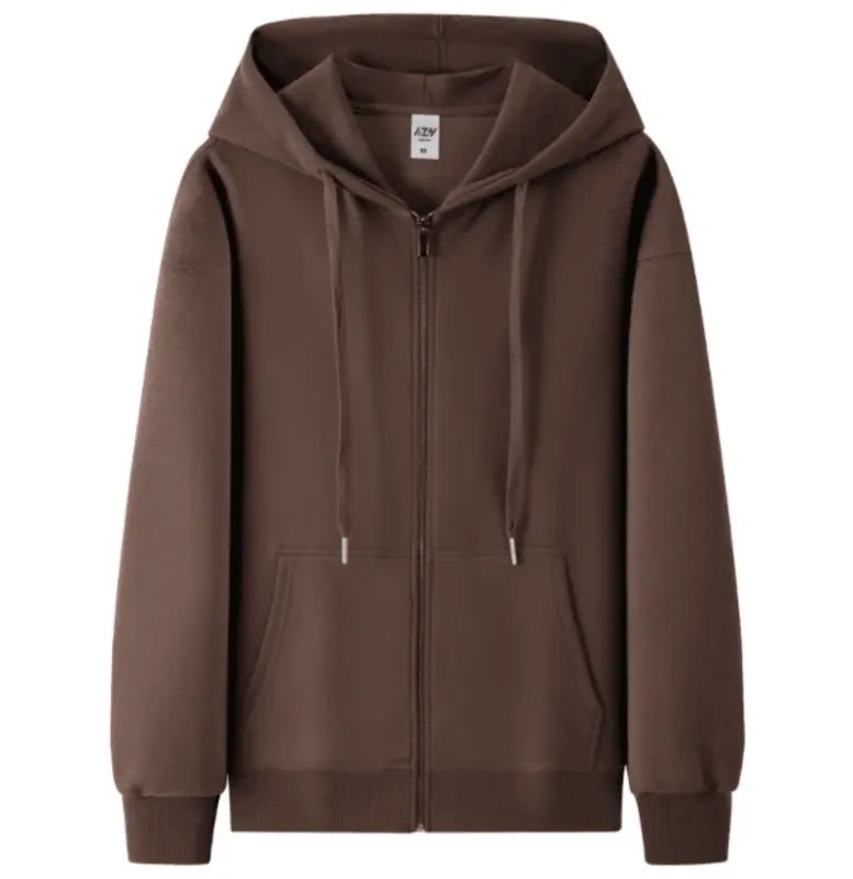 Cotton Fashion Loose Zipper Hoodie Customized Spring and Autumn Couple Coat Printed Logo Embroidered Work Clothes