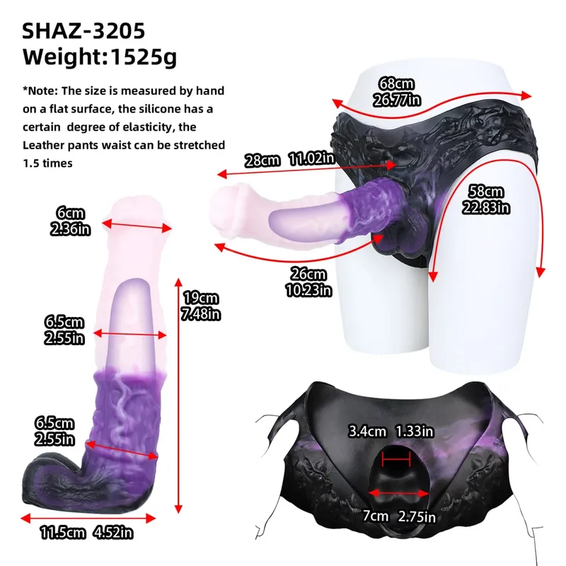 3D Horse Penis Shaped Wearable Cock Sleeve Gradient Color Skin-Friendly Liquid Silicone Adult Couple Intimate Sex Toys
