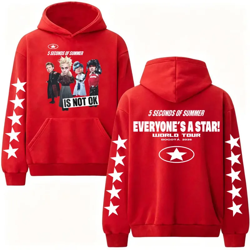 5 Seconds of Summer Everyone's A Star 2026 World Tour Hoodies Men's Clothes Hip Hop Pop Music Sweatshirt Casual Fleece Pullovers