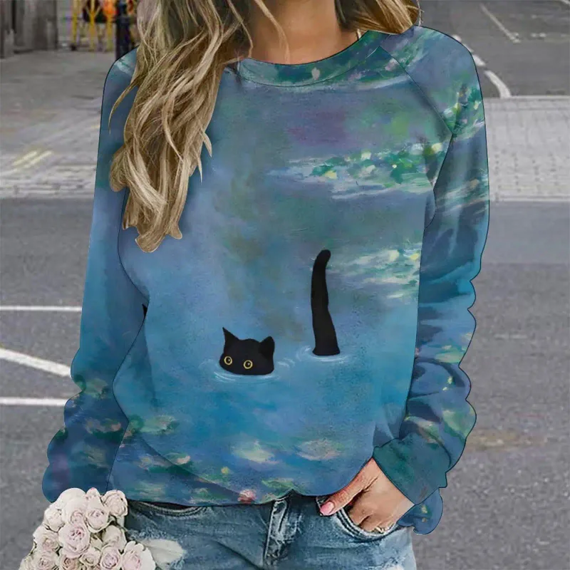 Fashion Butterfly flowers Women round-neck sweatshirt 3D Print Streetwear Autumn Y2k Sweatshirts Pullovers Woman Clothing Tops