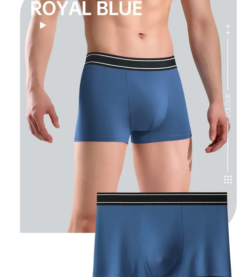 Boxer Modal pour hommes, sans couture, avec pochette à balles, culotte douce, grande taille, respirant, sous-vêtement confortable
