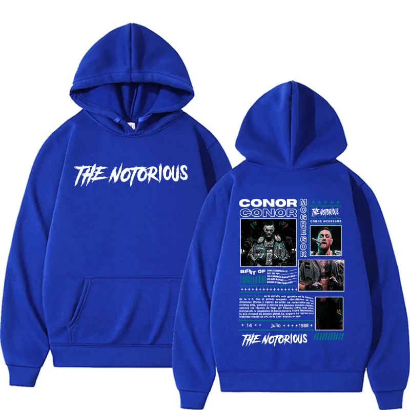 The Notorious Conor McGregor Merch Hoodie Men's Clothing Retro 90s High Street Sweatshirts Casual Fleece Bodywarmer Hoodies Coat