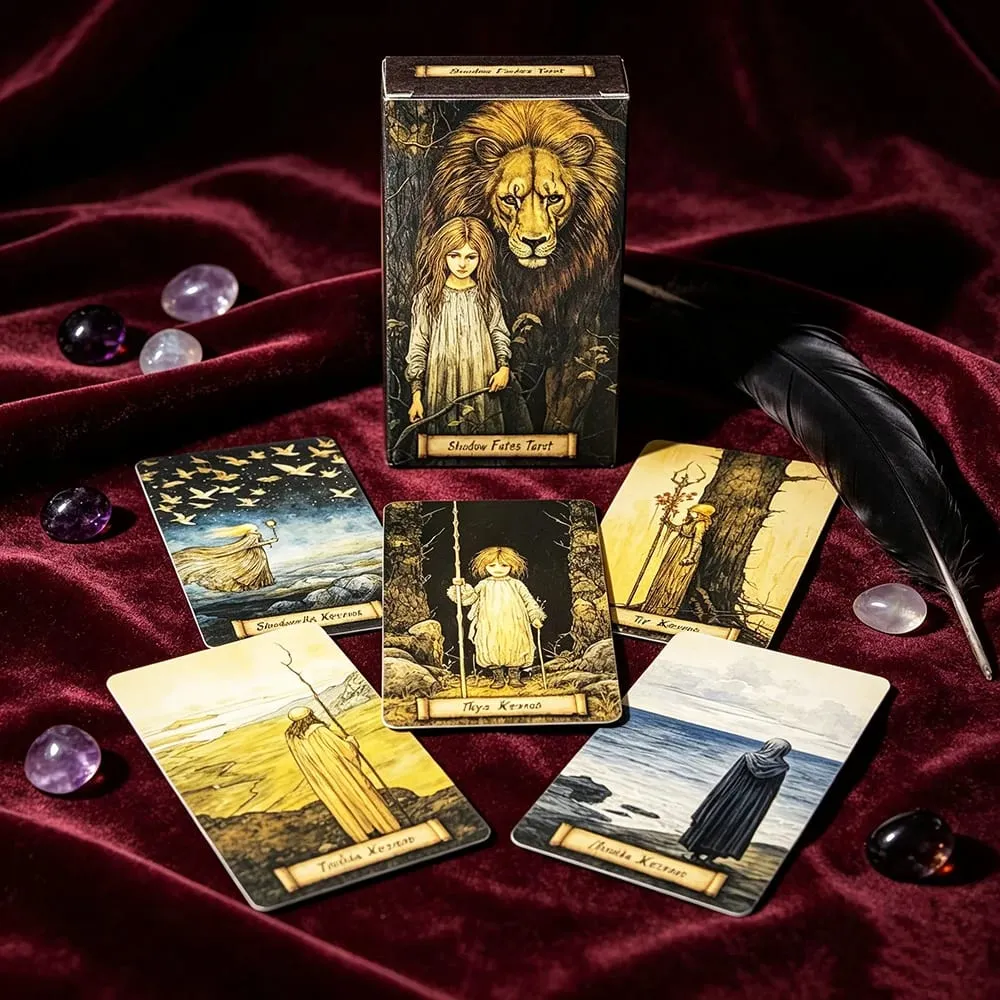 Shadow Fates Tarot Deck - 78 Cards Meditation Divination Cards for Self-Reflection & Spiritual Growth Ideal for Introverts