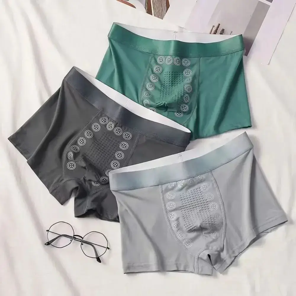 4 Uds Boxer Shorts ropa interior de seda de hielo para hombres calzoncillos geniales bragas delgadas sexis transpirables lencería Sexy U convexa